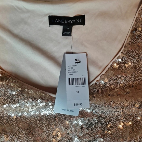 Lane Bryant Plus Size Gold Sequin Top - Picture 2 of 7